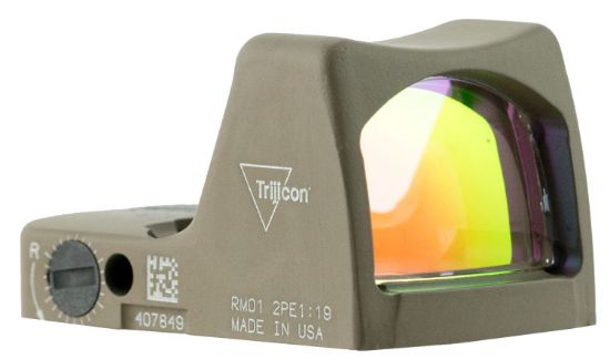 Picture of Trijicon 700624 Rmr Type 2 Flat Dark Earth Cerakote 22X16mm 3.25 Moa Illuminated Red Led Dot Reticle 