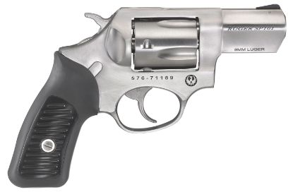 Picture of Ruger 5783 Sp101 9Mm Luger 2.25" Barrel 5Rd Triple-Locking Cylinder, Satin Stainless Steel, Cushioned Rubber With Synthetic Insert Grip, Transfer Bar Safety 