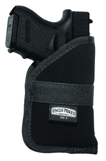 Picture of Uncle Mike's 87444 Inside The Pocket Holster Open Top Size 04 Black Nylon Pocket Fits Subcompact 9/40 Auto Right Hand 