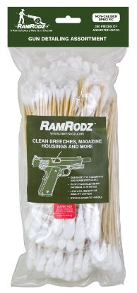 Picture of Ramrodz 80250 Gun Detailing Cleaning Swabs Cotton/Bamboo 250 Per Bag 