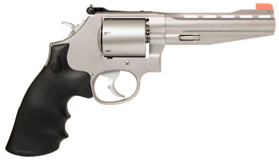 Picture of Smith & Wesson 11760 Model 686 Performance Center Plus 357 Mag Or 38 S&W Spl +P 5" Stainless Vent Rib Barrel , 7Rd Unfluted Stainless Cylinder , Stainless Steel L Frame , Chromed Teardrop Hammer 