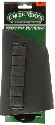 Picture of Uncle Mike's 88483 Buttstock Shell Holder Neoprene With Black Finish, Sewn-On Elastic Loops Holds Up To 6Rds For Rifles 
