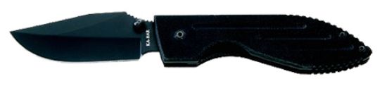 Picture of Ka-Bar 3072 Warthog 3" Folding Clip Point Plain Black 420Hc Ss Blade, Black G10 Handle, Includes Pocket Clip 