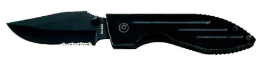 Picture of Ka-Bar 3073 Warthog 3" Folding Clip Point Part Serrated 420Hc Ss Blade Black G10 Handle Includes Pocket Clip 