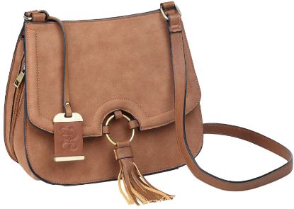 Picture of Bulldog Bdp034 Cross Body Purse W/Holster Tan Suede Most Sm Pistols & Revolvers Right Hand 