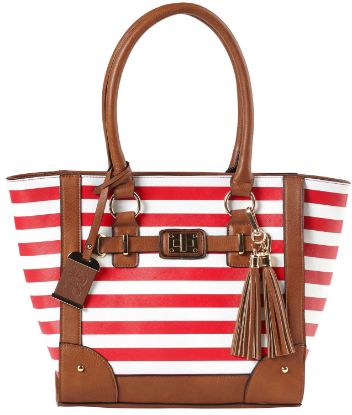 Picture of Bulldog Bdp051 Tote Purse W/Holster Cherry Stripe Leather Most Sm Pistols & Revolvers Right Hand 