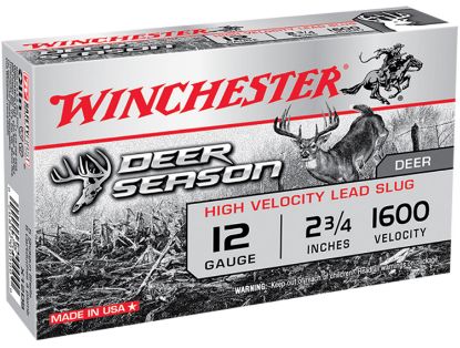Picture of Winchester Ammo X12ds Deer Season High Velocity 12 Gauge 2.75" 1 1/8 Oz Slug Shot 5 Per Box/ 20 Case 