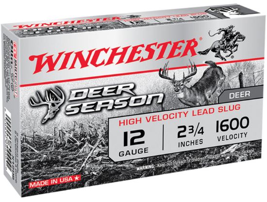 Picture of Winchester Ammo X12ds Deer Season High Velocity 12 Gauge 2.75" 1 1/8 Oz Slug Shot 5 Per Box/ 20 Case 