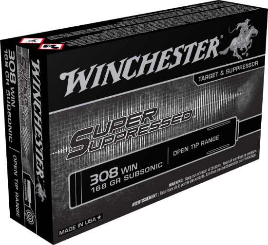 Picture of Winchester Ammo Sup308 Super Suppressed 308 Win 168 Gr Open Tip Range 20 Per Box/ 10 Case 