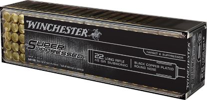 Picture of Winchester Ammo Sup22lr Super Suppressed 22 Lr 45 Gr Black Copper Plated Round Nose 100 Per Box/ 20 Case 
