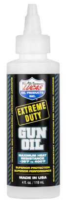 Picture of Lucas Oil 10877 Extreme Duty Gun Oil Against Heat, Friction, Wear 4 Oz Squeeze Bottle 