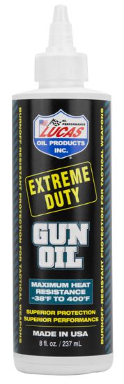Picture of Lucas Oil 10870 Extreme Duty Gun Oil Against Heat, Friction, Wear 8 Oz Squeeze Bottle 