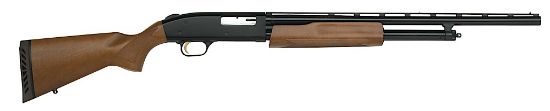 Picture of Mossberg 54132 500 Bantam 20 Gauge 5+1 3" 22" Vent Rib Barrel, Blued Metal Finish, Dual Extractors, Hardwood Stock, Ez-Reach Forend, 13" Lop, Includes Accu-Set Chokes (Youth) 