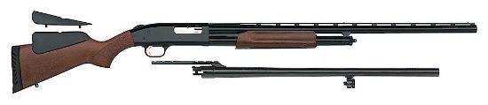 Picture of Mossberg 54243 500 Field/Deer 12 Gauge 5+1 3" 28" Vent Rib/24" Slugster W/Cantilever Scope Mount Barrels, Blued Metal Finish, Wood Dual Comb Stock, Includes Accu-Set Ckokes 