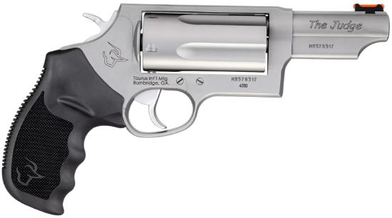 Picture of Taurus 2441039Mag Judge Magnum Compact 45 Colt (Lc)/410 Mag 5Rd, 3" Matte Stainless Steel Barrel, Cylinder & Frame, Black Finger Groove Grip, Exposed Hammer 