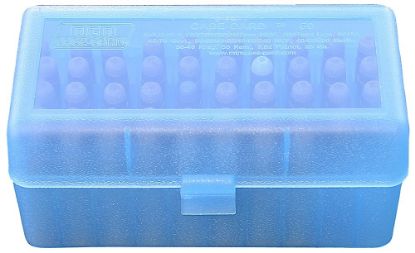 Picture of Mtm Case-Gard Rmld-50-24 Case-Gard R-50 Multi-Caliber/28 Gauge Rifle/Shotgun Clear Blue Polypropylene 50Rd 