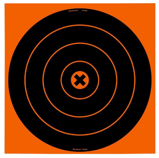 Picture of Birchwood Casey 36123 Big Burst Revealing Target Black/Orange Self-Adhesive Paper White 3 Targets 