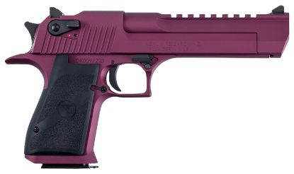 Picture of Magnum Research De44bkc Desert Eagle Black Cherry 44 Mag 7+1 6" Black Barrel, Metallic Black Cherry Cerakote Serrated Slide, Aluminum Frame W/Picatinny Rail & Beavertail Black Rubber Grips 