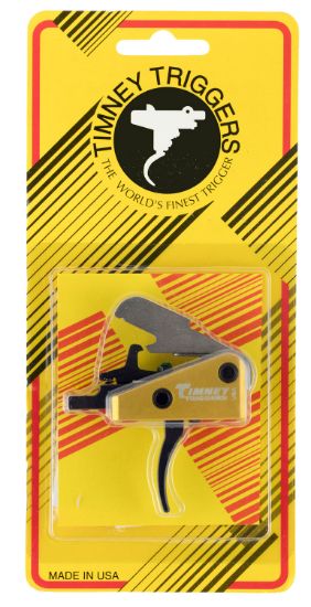 Picture of Timney Triggers 667S Competition Trigger Single-Stage Curved Trigger With 3 Lbs Draw Weight & Black/Gold Finish For Ar-15 