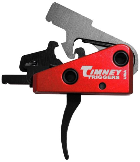 Picture of Timney Triggers 662S Targa Short Trigger Two-Stage Curved Trigger With 2 Lbs Draw Weight & Black/Red Finish For Ar-Platform 