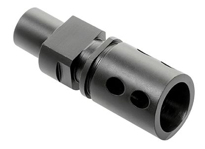 Picture of Cmmg 57Da5be Flash Hider Black Steel With M12x1 Lh Threads For 5.7X28mm Fn Ps90 