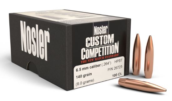 Picture of Nosler 26725 Custom Competition 6.5 Creedmoor .264 140 Gr Hollow Point Boat Tail/ 100 Per Box 