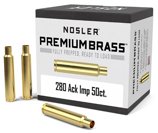 Picture of Nosler 10175 Premium Brass Unprimed Cases 280 Ackley Improved Rifle Brass/ 50 Per Box 