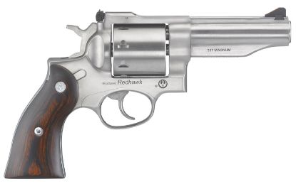 Picture of Ruger 5059 Redhawk *Ma Compliant 357 Mag 4.20" Barrel 8Rd Triple-Locking Cylinder, Satin Stainless Steel, Hardwood Grip, Transfer Bar Safety 