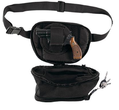 Picture of Bulldog Bd850 Fanny Pack Small Handgun Holster Black Water-Resistant Nylon, Fits Up To 50" Waist, Ambidextrous 