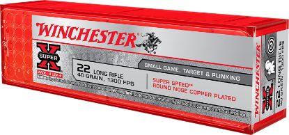 Picture of Winchester Ammo X22lrss1 Super X 22 Lr 40 Gr Super Speed Round Nose Copper Plated 100 Per Box/ 20 Case 