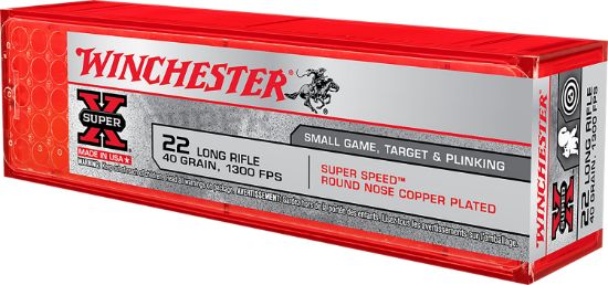 Picture of Winchester Ammo X22lrss1 Super X 22 Lr 40 Gr Super Speed Round Nose Copper Plated 100 Per Box/ 20 Case 
