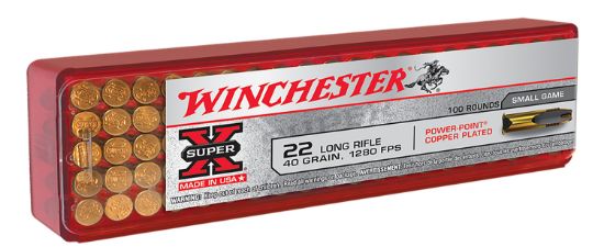 Picture of Winchester Ammo X22lrpp1 Super X 22 Lr 40 Gr Power Point Copper Plated 100 Per Box/ 20 Case 