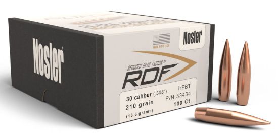 Picture of Nosler 53434 Rdf Match 30 Cal .308 210 Gr Hollow Point Boat Tail/ 100 Per Box 