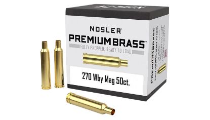Picture of Nosler 10147 Premium Brass Unprimed Cases 270 Wthby Mag Rifle Brass/ 50 Per Box 