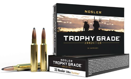 Picture of Nosler 60134 Trophy Grade 33 Nosler 250 Gr Nosler Spitzer Partition 20 Per Box/ 10 Case 