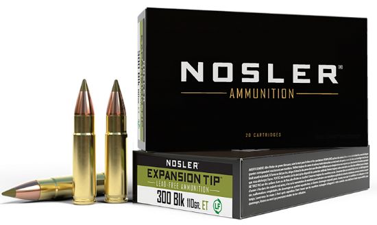 Picture of Nosler 40660 E-Tip 300 Blackout 110 Gr E Tip Lead Free 20 Per Box/ 20 Case 