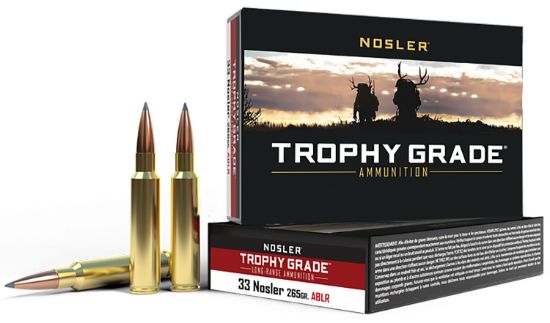 Picture of Nosler 60099 Trophy Grade Long-Range 33 Nosler 265 Gr Nosler Spitzer Accubond Long Range 20 Per Box/ 10 Case 