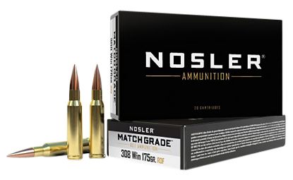 Picture of Nosler 60132 Match Grade Rdf 308 Win 175 Gr Rdf Hollow Point Boat Tail 20 Per Box/ 10 Case 