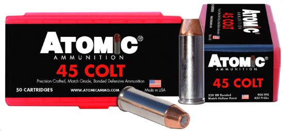 Picture of Atomic Ammunition 00444 Pistol Precision Craft 45 Colt 250 Gr Bonded Match Hollow Point 50 Per Box/ 10 Case 