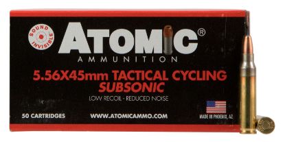 Picture of Atomic Ammunition 00408 Rifle Subsonic 5.56X45mm Nato 112 Gr Soft Point Round Nose 50 Per Box/ 10 Case 