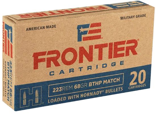 Picture of Frontier Cartridge Fr160 Military Grade Centerfire Rifle 223 Rem 68 Gr Hollow Point Boat Tail 20 Per Box/ 25 Case 