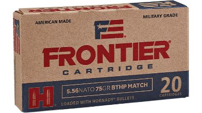 Picture of Frontier Cartridge Fr320 Military Grade Centerfire Rifle 5.56X45mm Nato 75 Gr Hollow Point Boat Tail Match 20 Per Box/ 25 Case 