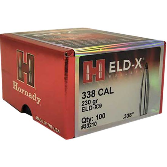 Picture of Hornady 33210 Eld-X 338 Cal .338 230 Gr Extremely Low Drag Expanding 100 Per Box/ 15 Case 