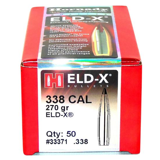 Picture of Hornady 33371 Eld-X 338 Cal .338 270 Gr Extremely Low Drag Expanding 50 Per Box/ 15 Case 