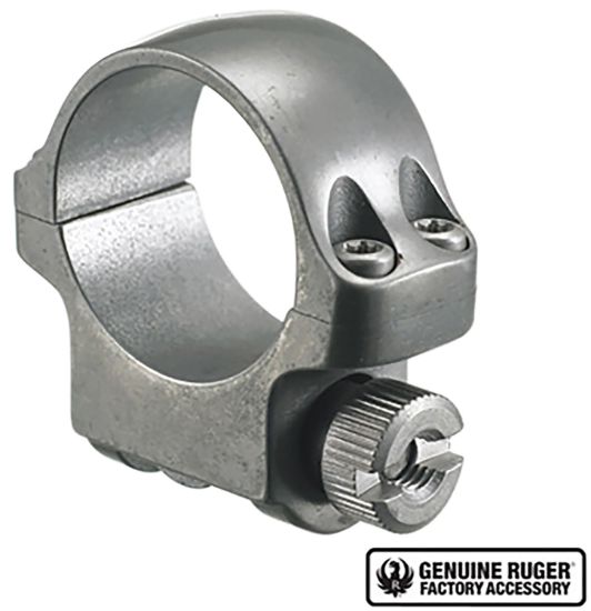 Picture of Ruger 90293 3Ktg Scope Ring Silver 1" Low 