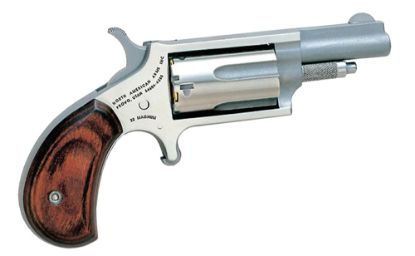 Picture of North American Arms 22Mc Mini-Revolver 22 Lr Or 22 Wmr 5 Shot 1.63" Barrel, Overall Stainless Steel Finish, Rosewood Grip Includes Cylinder 
