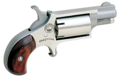 Picture of North American Arms 22Lrcb Companion Sao 22 Cal #11 Percussion 1.13" 5 Rd Stainless Steel Rosewood Birdshead Grip 