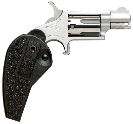 Picture of North American Arms 22Mshg Mini-Revolver 22 Wmr 5 Rd 1.13" Barrel, Overall Stainless Steel Finish, Black Synthetic Holster Grip 