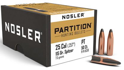 Picture of Nosler 16318 Partition 25 Cal .257 115 Gr Spitzer/ 50 Per Box 