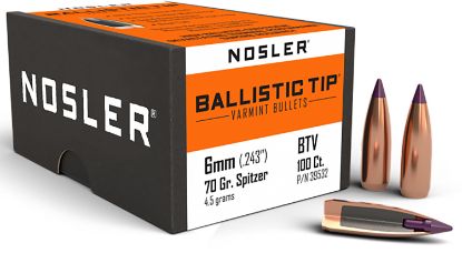 Picture of Nosler 39532 Ballistic Tip 6Mm .243 70 Gr Spitzer Point/ 100 Per Box 